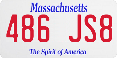 MA license plate 486JS8