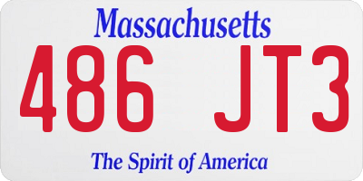 MA license plate 486JT3