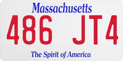MA license plate 486JT4