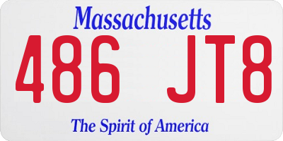 MA license plate 486JT8