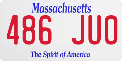MA license plate 486JU0