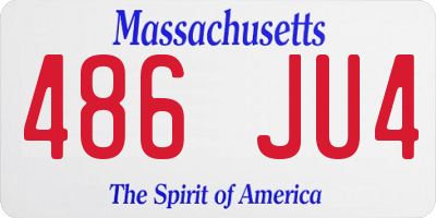 MA license plate 486JU4