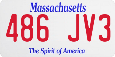 MA license plate 486JV3
