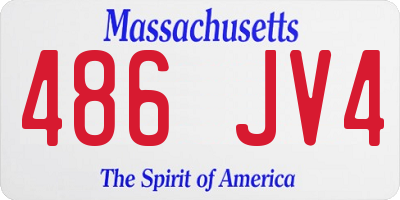 MA license plate 486JV4