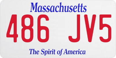 MA license plate 486JV5