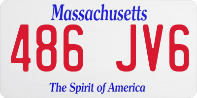 MA license plate 486JV6