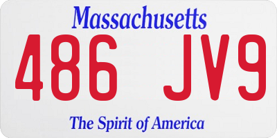 MA license plate 486JV9