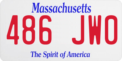 MA license plate 486JW0