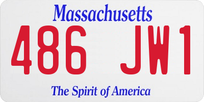 MA license plate 486JW1