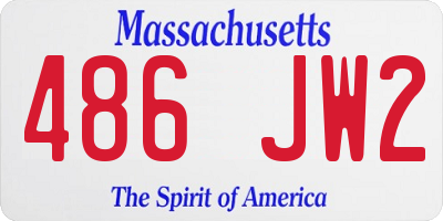 MA license plate 486JW2