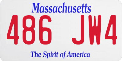 MA license plate 486JW4