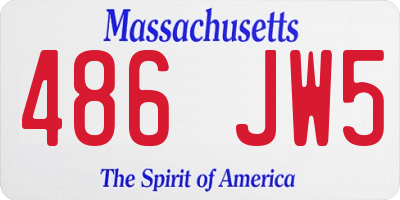 MA license plate 486JW5