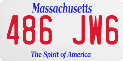 MA license plate 486JW6
