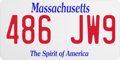 MA license plate 486JW9