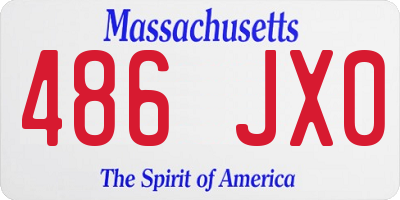 MA license plate 486JX0