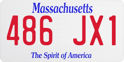 MA license plate 486JX1