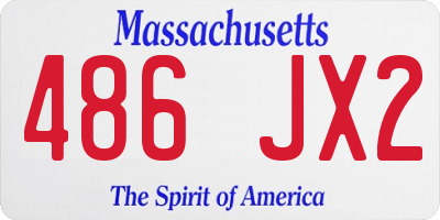 MA license plate 486JX2