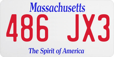 MA license plate 486JX3