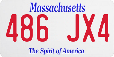 MA license plate 486JX4
