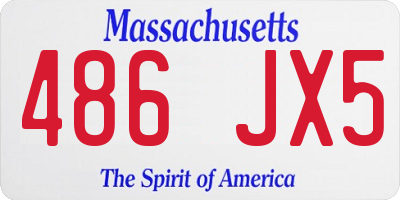 MA license plate 486JX5