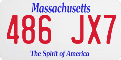 MA license plate 486JX7
