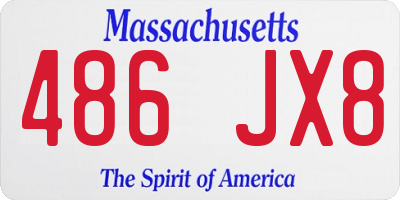 MA license plate 486JX8