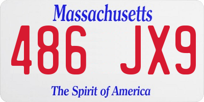 MA license plate 486JX9