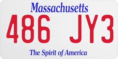 MA license plate 486JY3