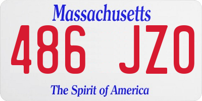 MA license plate 486JZ0