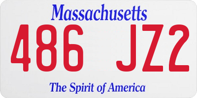 MA license plate 486JZ2
