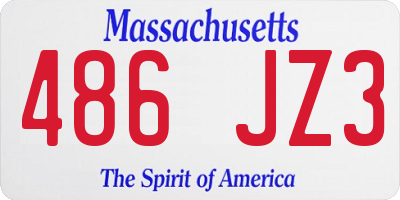 MA license plate 486JZ3