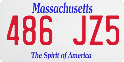 MA license plate 486JZ5