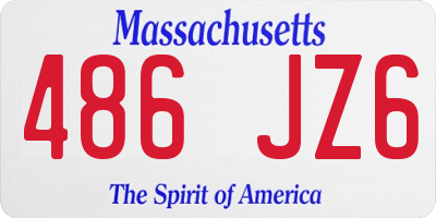 MA license plate 486JZ6