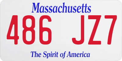 MA license plate 486JZ7