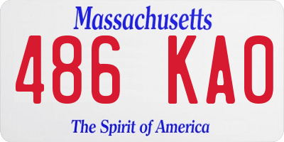 MA license plate 486KA0