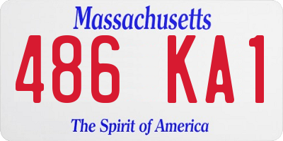 MA license plate 486KA1