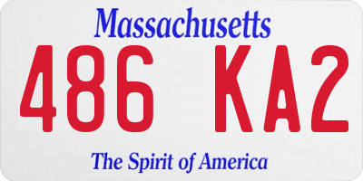 MA license plate 486KA2