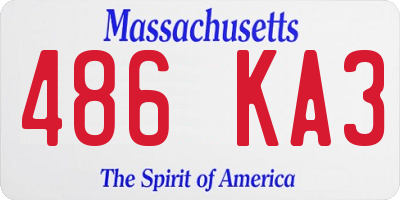 MA license plate 486KA3