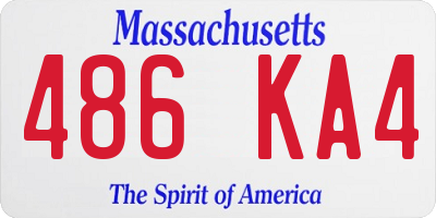 MA license plate 486KA4