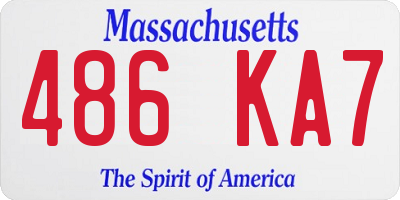 MA license plate 486KA7