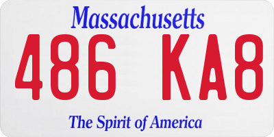 MA license plate 486KA8