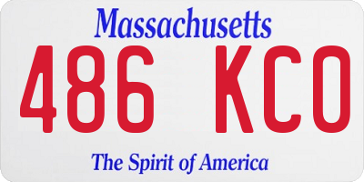 MA license plate 486KC0