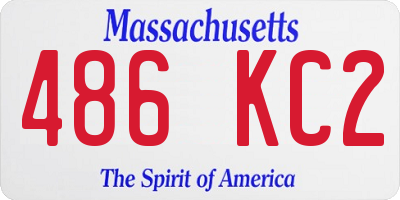 MA license plate 486KC2