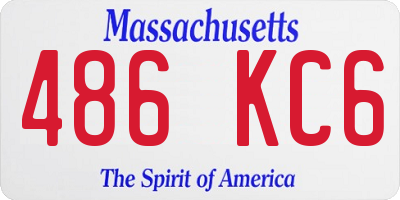 MA license plate 486KC6