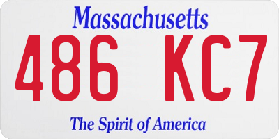 MA license plate 486KC7