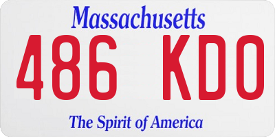 MA license plate 486KD0