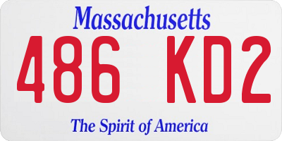 MA license plate 486KD2