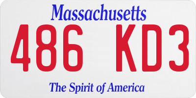 MA license plate 486KD3