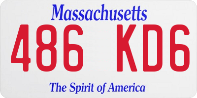 MA license plate 486KD6