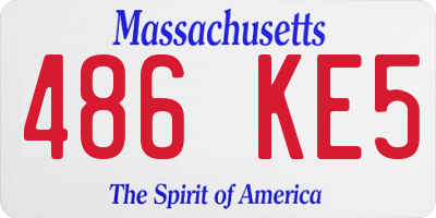 MA license plate 486KE5